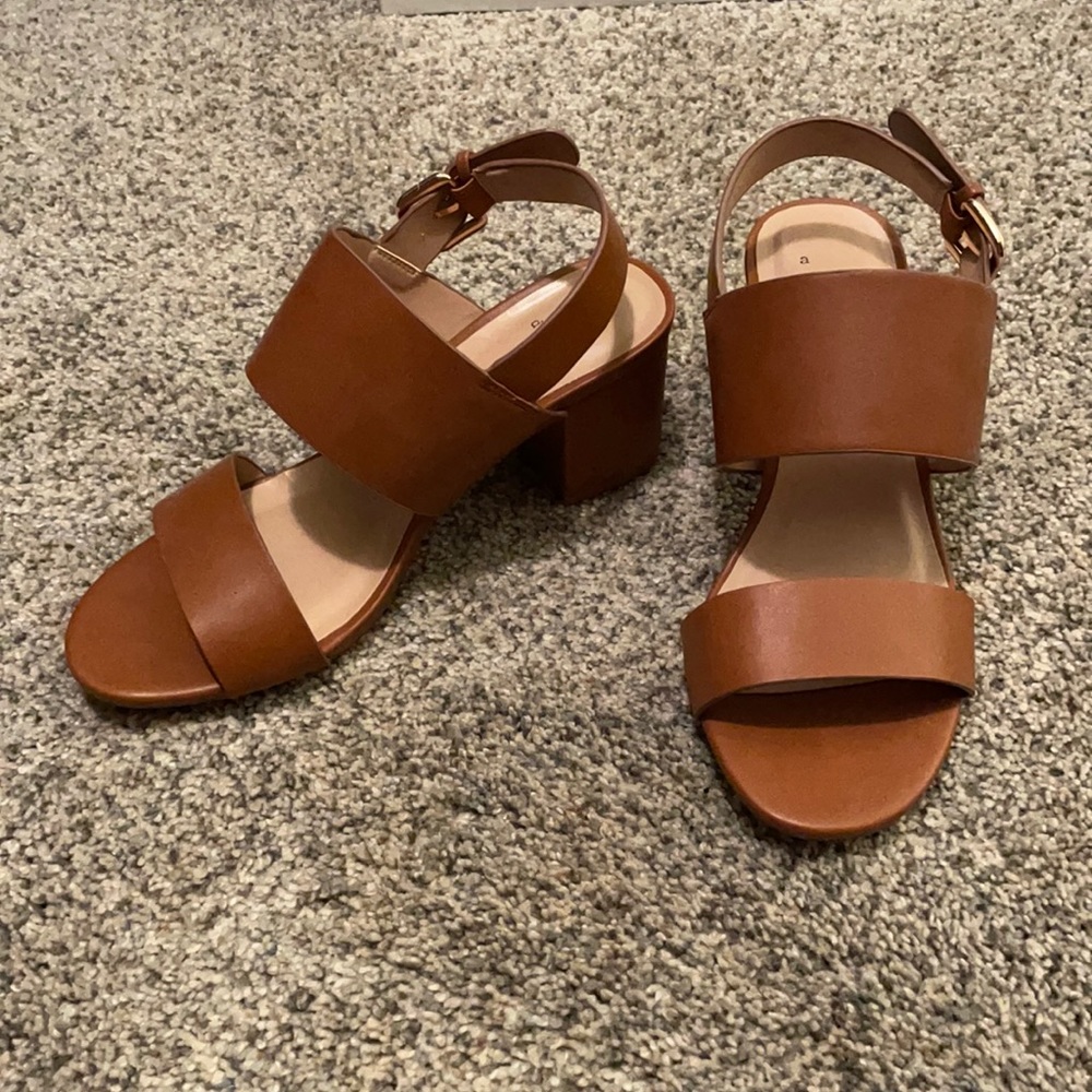 NWOT Brown Block Heel Sandals